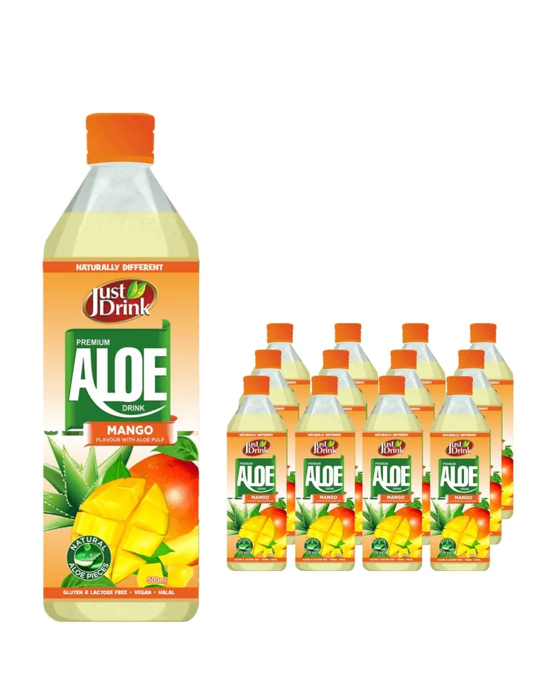 Just Drink Aloe Drink Mango Multipack, 12 x 500 ml