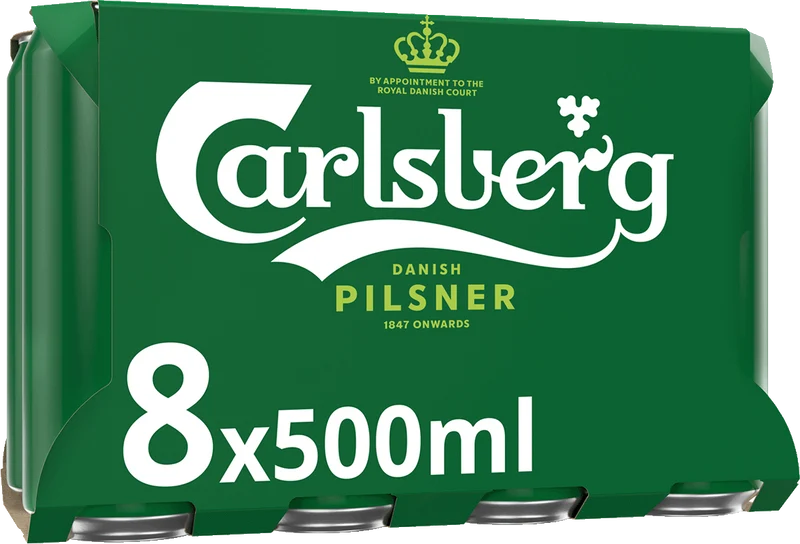 Carlsberg Danish Pilsner Lager 8 Pack (50cl Cans)