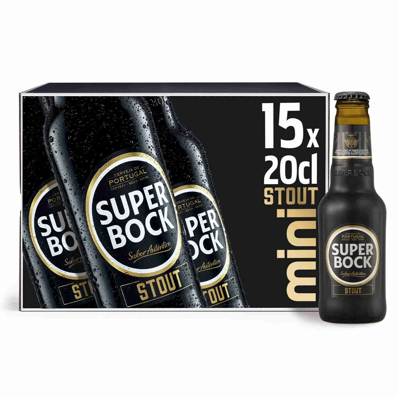 Super Bock Stout Mini 15 x 200ml Bottles 5% ABV