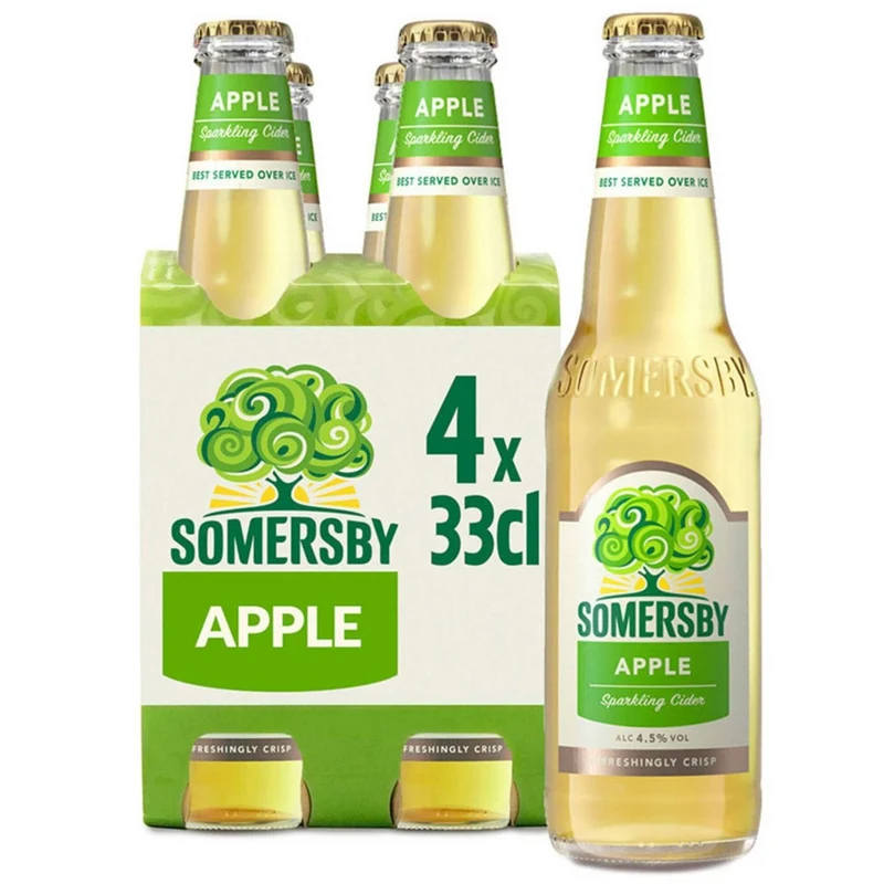 Somersby Green Apple Cider 4 x 330ml Bottles 4.5% ABV