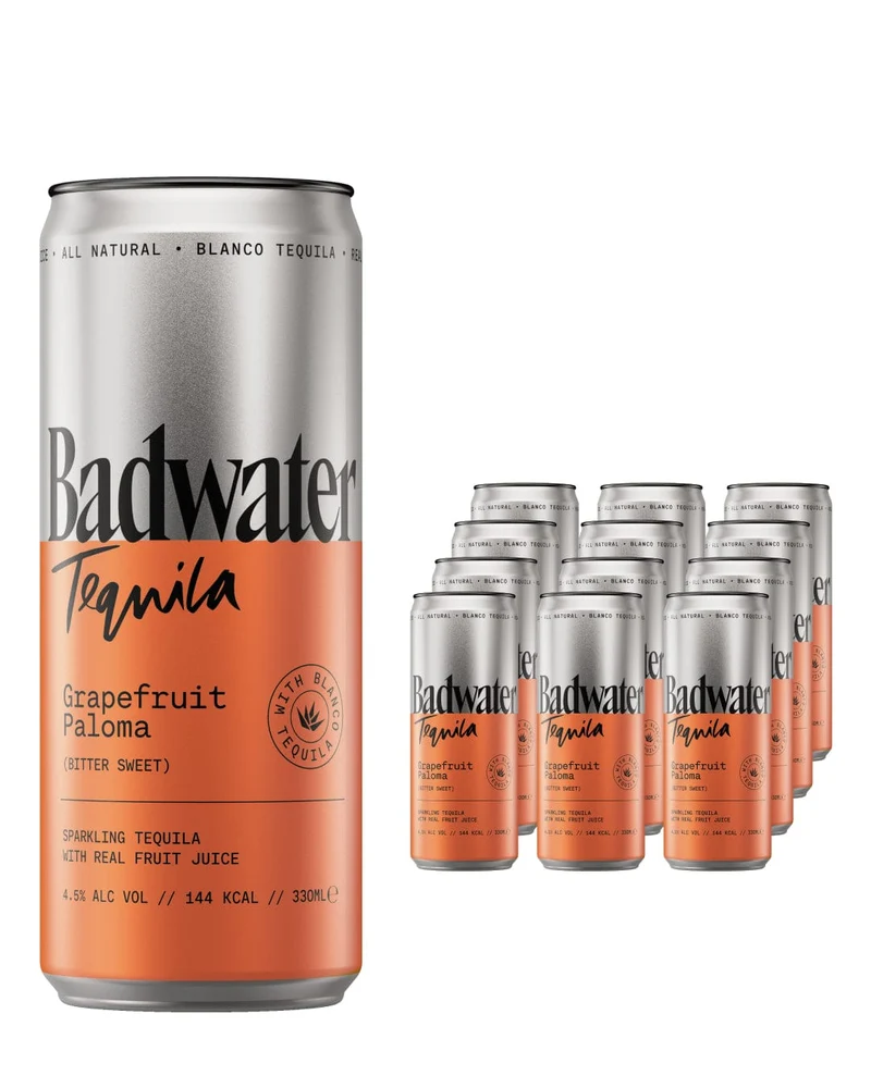 Badwater Tequila Grapefruit Paloma Premixed Multipack, 12 x 330 ml