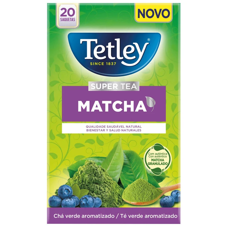 Tetley Super Tea Green Tea Blueberry and Matcha 20 Tea Bags