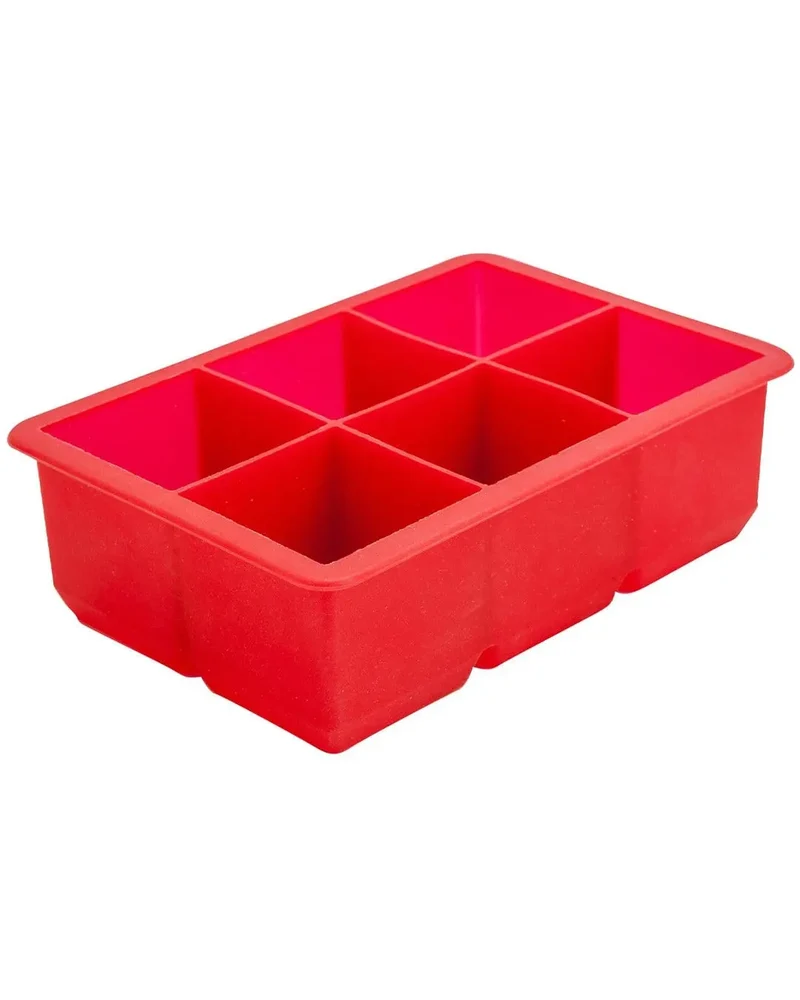 Beaumont 6 Cavity Red Silicone Ice Cube Mould