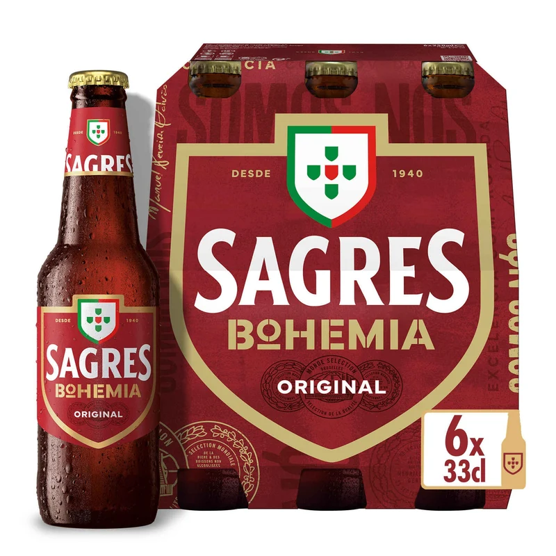 Sagres Bohemia Original 6 x 330ml Bottles 6.2% ABV