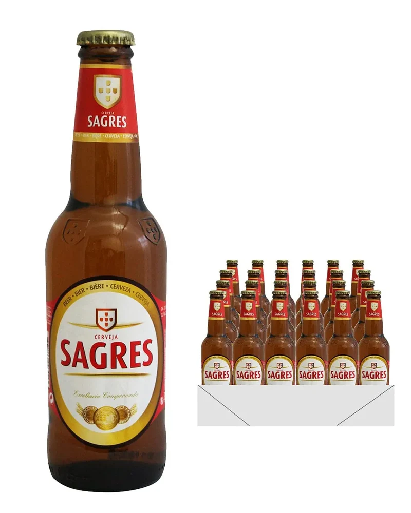 Sagres Premium Lager Beer Bottle Multipack, 24 x 330 ml