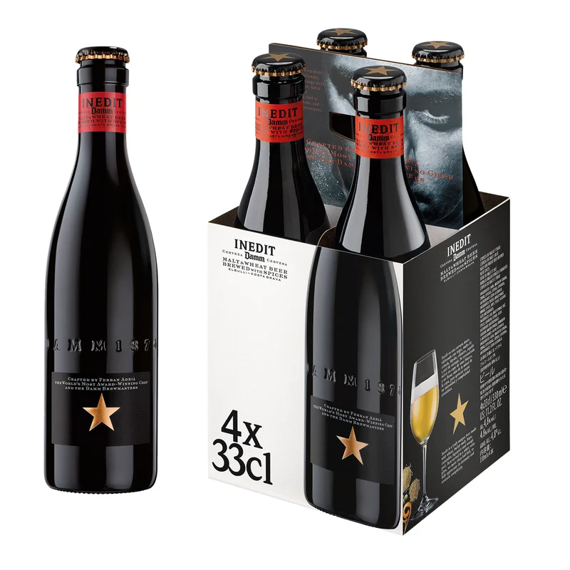 Estrella Damm Inedit Malt and Wheat Beer with Spices 4 x 330ml Bottles 4.8% ABV