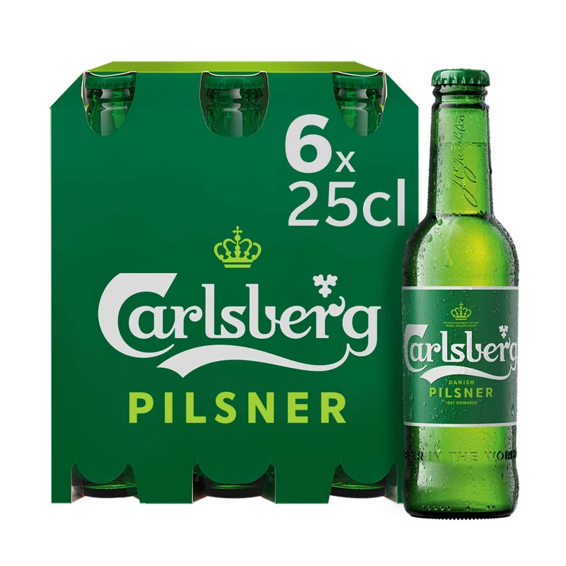 Carlsberg Pilsner 6 x 250ml Bottles 5% ABV