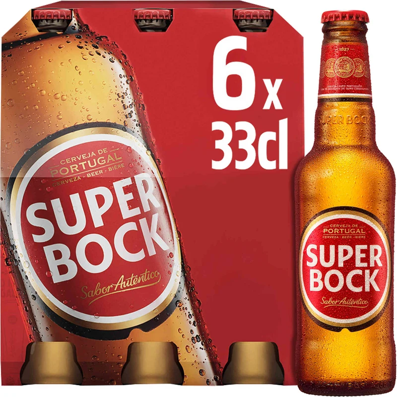 Super Bock Original Lager 6 x 330ml Bottles 5.2% ABV