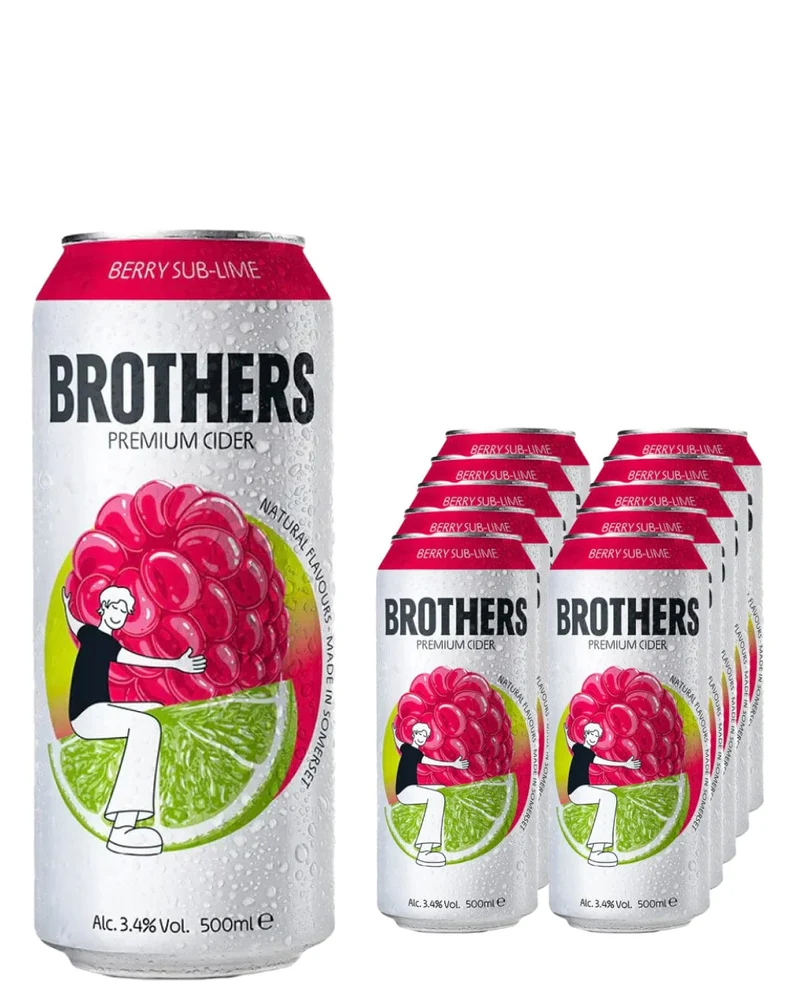 Brothers Berry Sub-Lime Cider Can Multipack, 10 x 500 ml