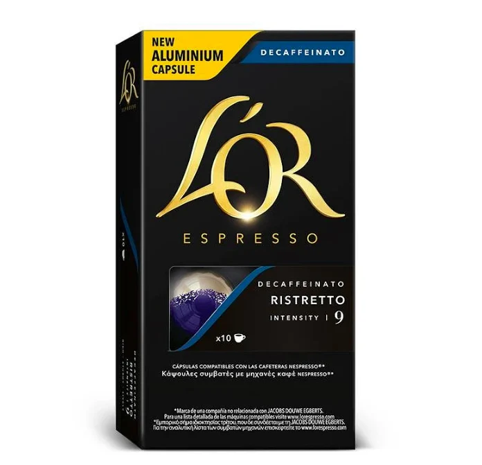 L'OR Espresso Ristretto Decaffeinato Capsules for Nespresso 10 Pack