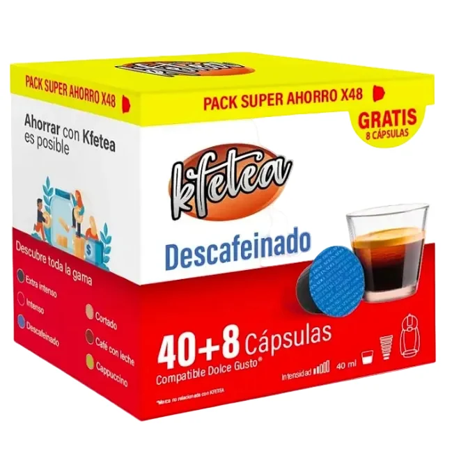 Kfetea Decaffeinated Coffee 48 Capsules for Dolce Gusto