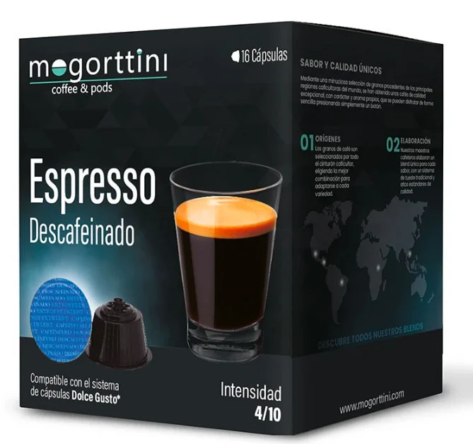 Mogorttini Decaffeinated Espresso 16 Capsules for Dolce Gusto