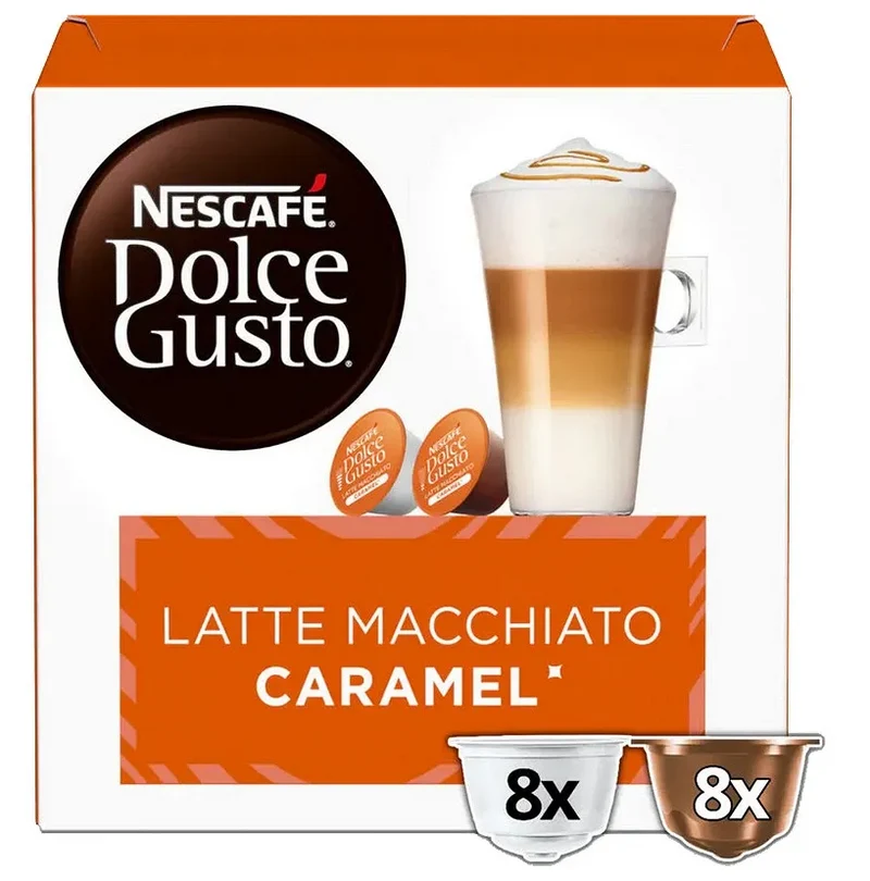 Nescafé Dolce Gusto Latte Macchiato Caramel Coffee Capsules 16 Pack