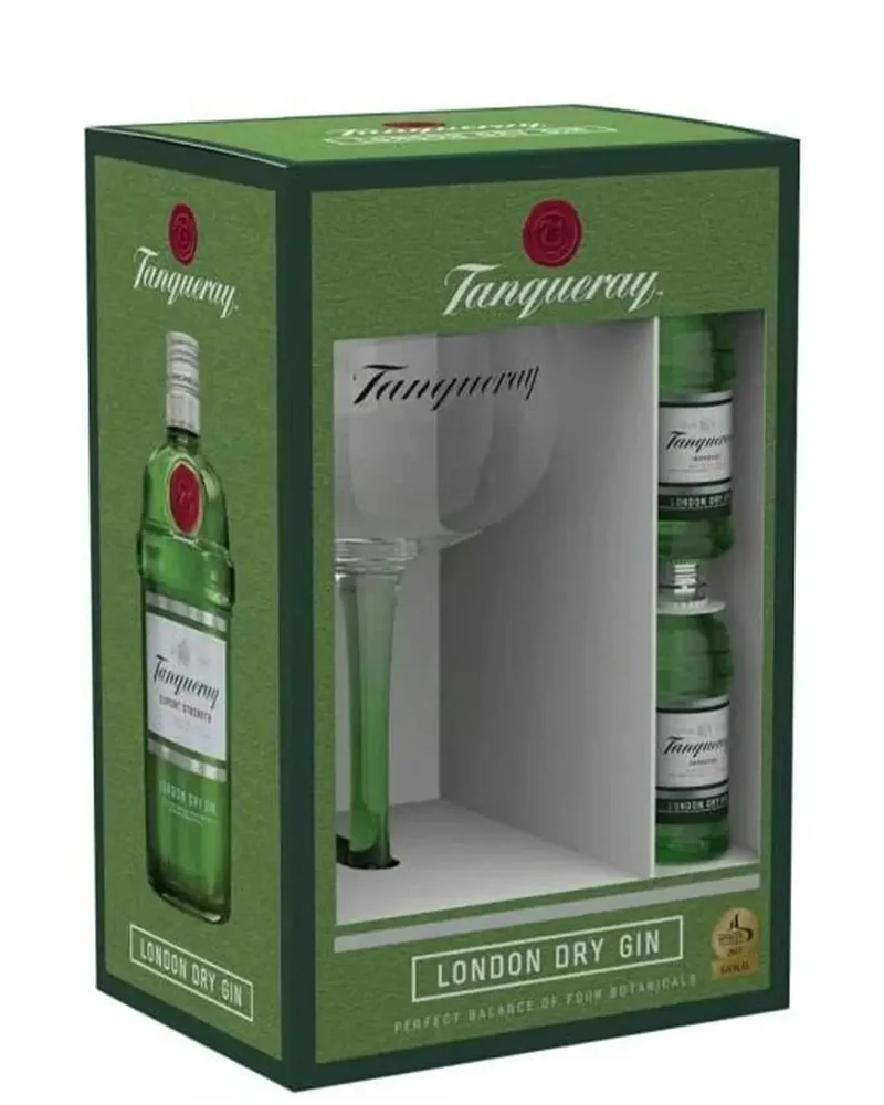 Tanqueray London Dry Gin with Copa Glass Gift Set, 2 x 5 cl