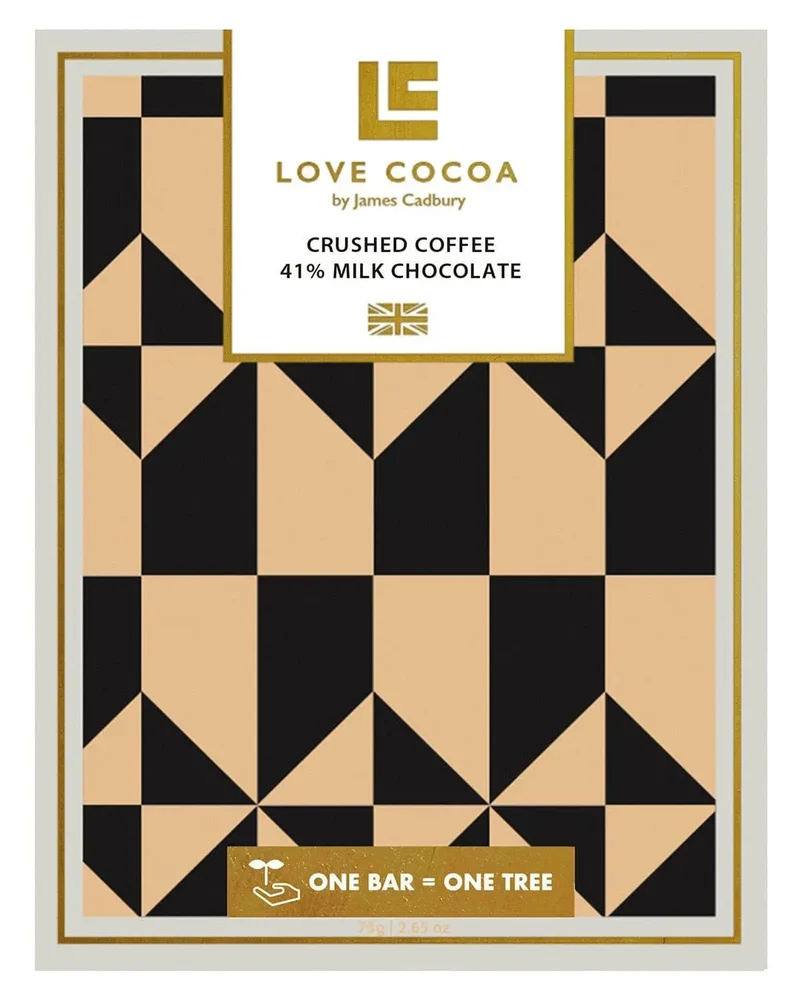 Love Cocoa Crushed Coffee 41% Milk Chocolate Bar, 75 g