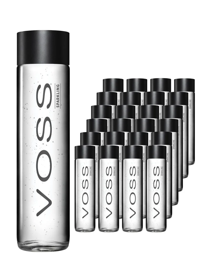 Voss Sparkling Water Glass Bottle Multipack, 24 x 375 ml