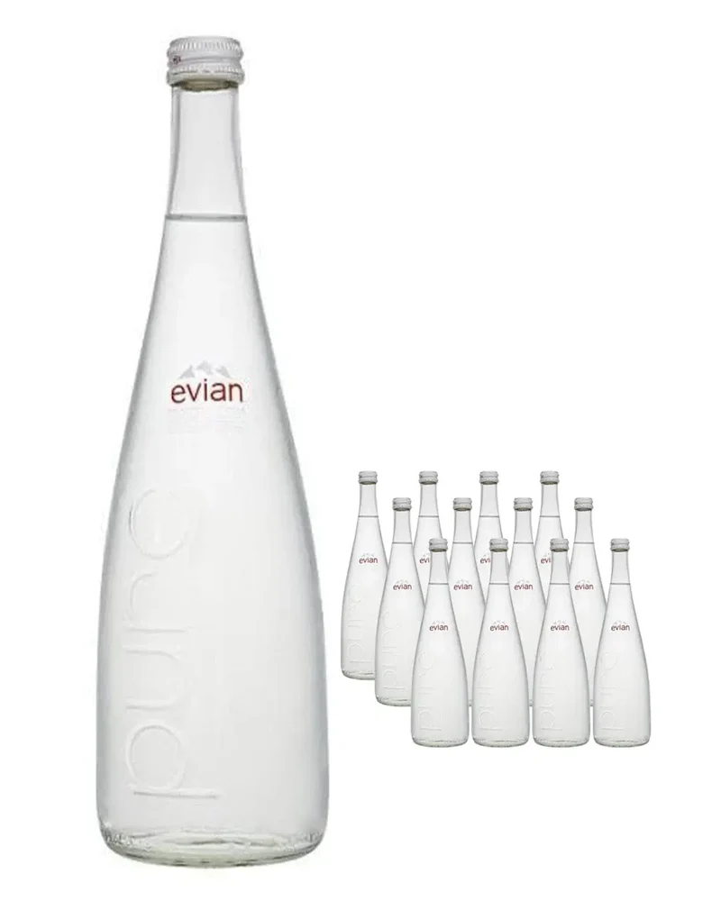 Evian Glass Bottle Multipack, 12 x 750 ml