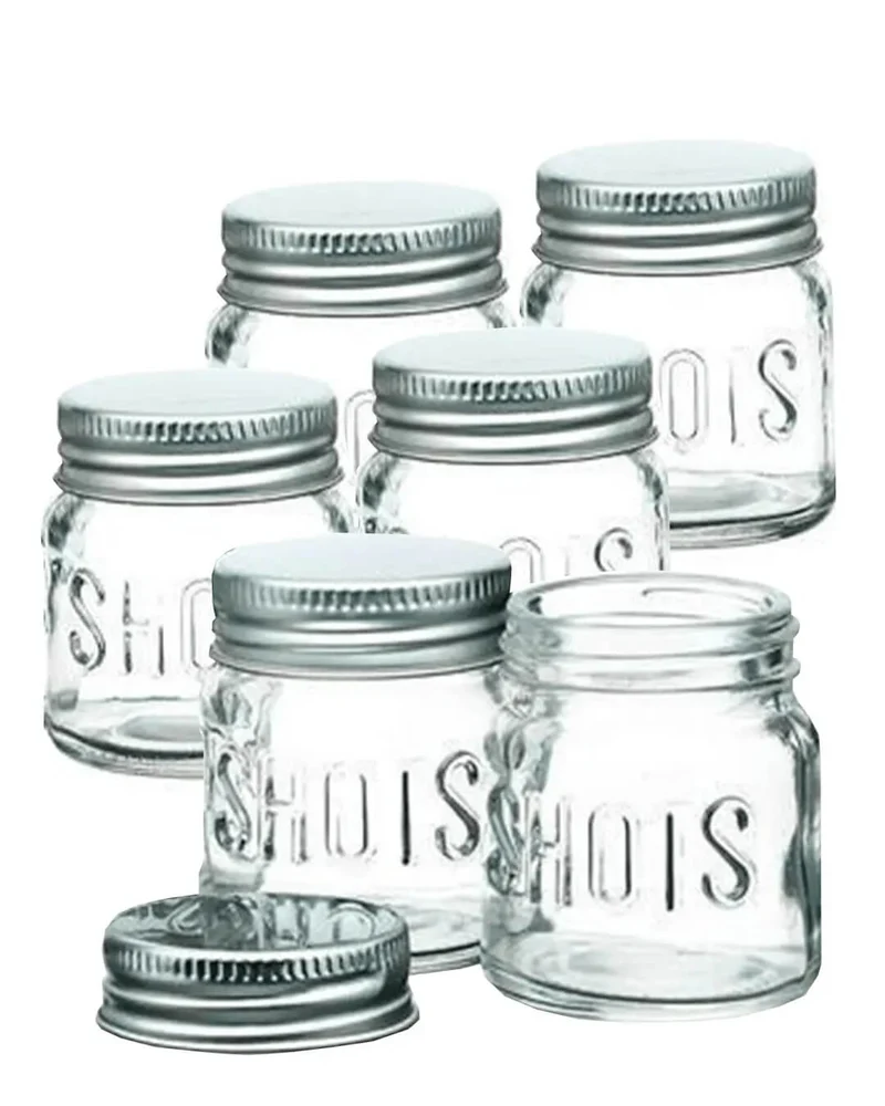 BarCraft Mini Glass Drinks Jars, 6 x 60 ml