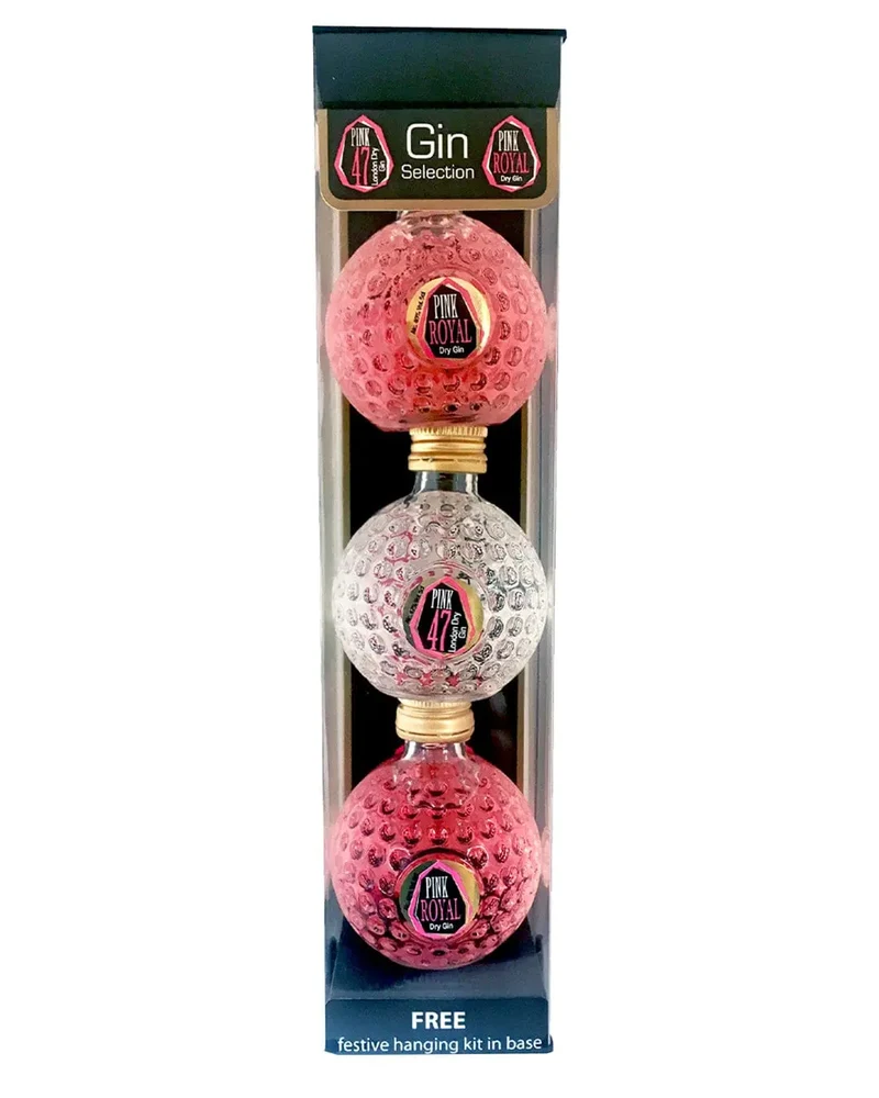 Gin-Gle Bells Pink 47 & Royal Pink Gins Bauble Set