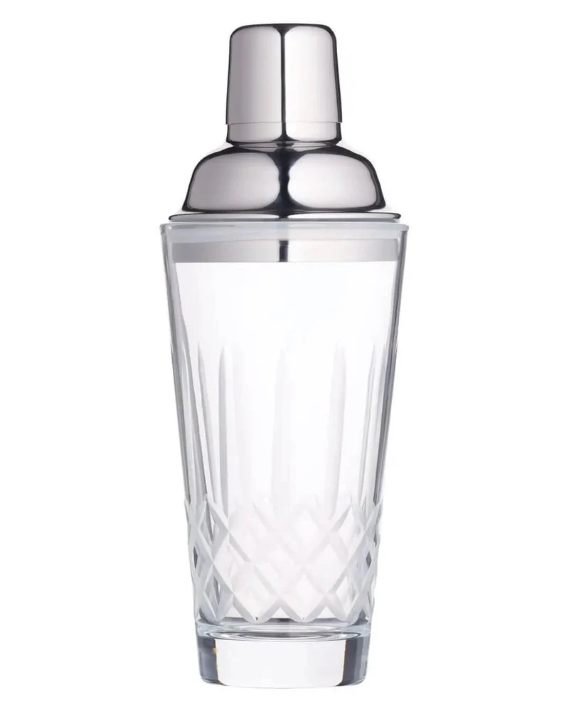 BarCraft Cut-Glass Cocktail Shaker with Stainless Steel Strainer, 350 ml
