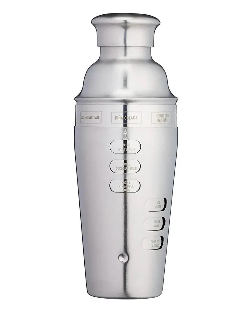 BarCraft Stainless Steel Twist Action Recipe Cocktail Shaker