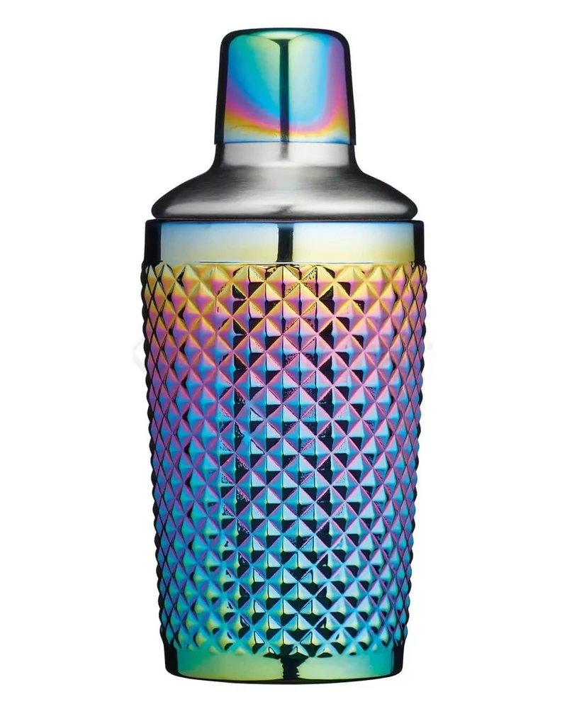 BarCraft Rainbow Iridescent Studded Glass Cocktail Shaker