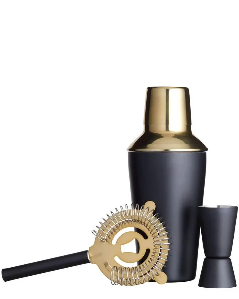 BarCraft Luxury Stainless Steel Cocktail Making Kit - Brass Finish (3-Piece Gift Set)