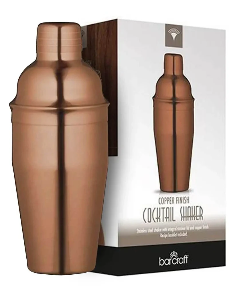 BarCraft Art Copper Finish 500 ml Cocktail Shaker