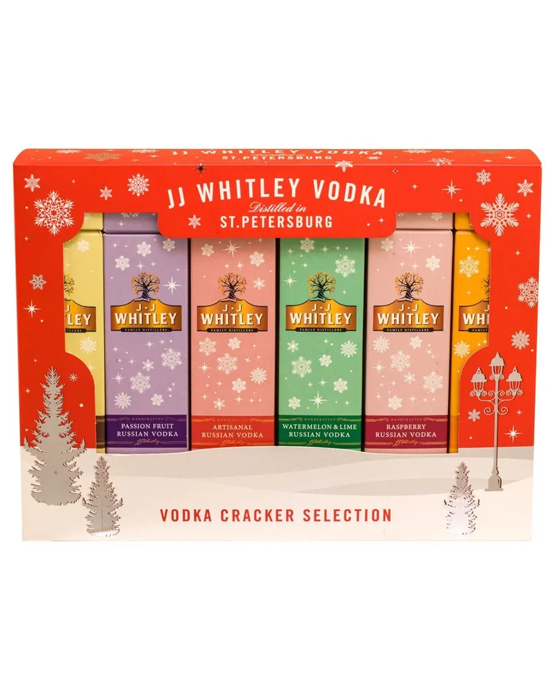 J.J. Whitley Vodka Christmas Cracker Selection, 6 x 5 cl