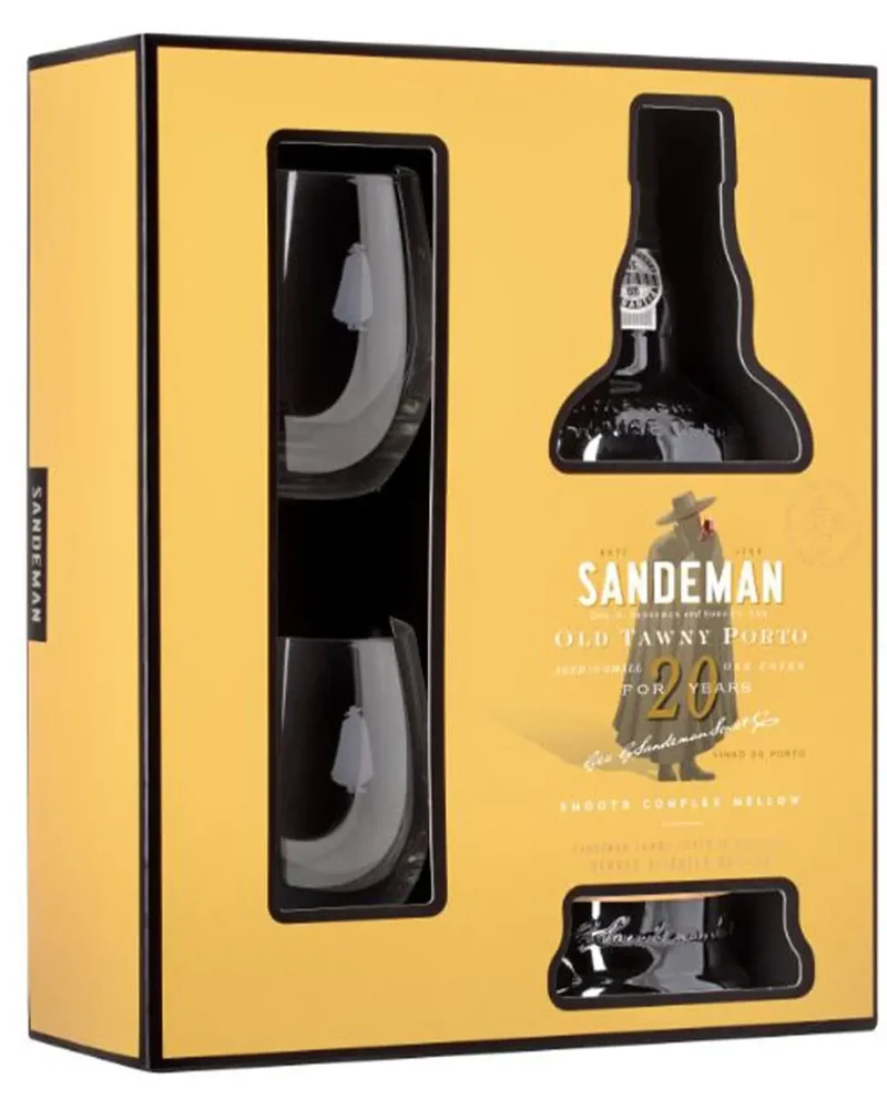 Sandeman 20 year old Tawny Port & 2 Glasses, 75 cl