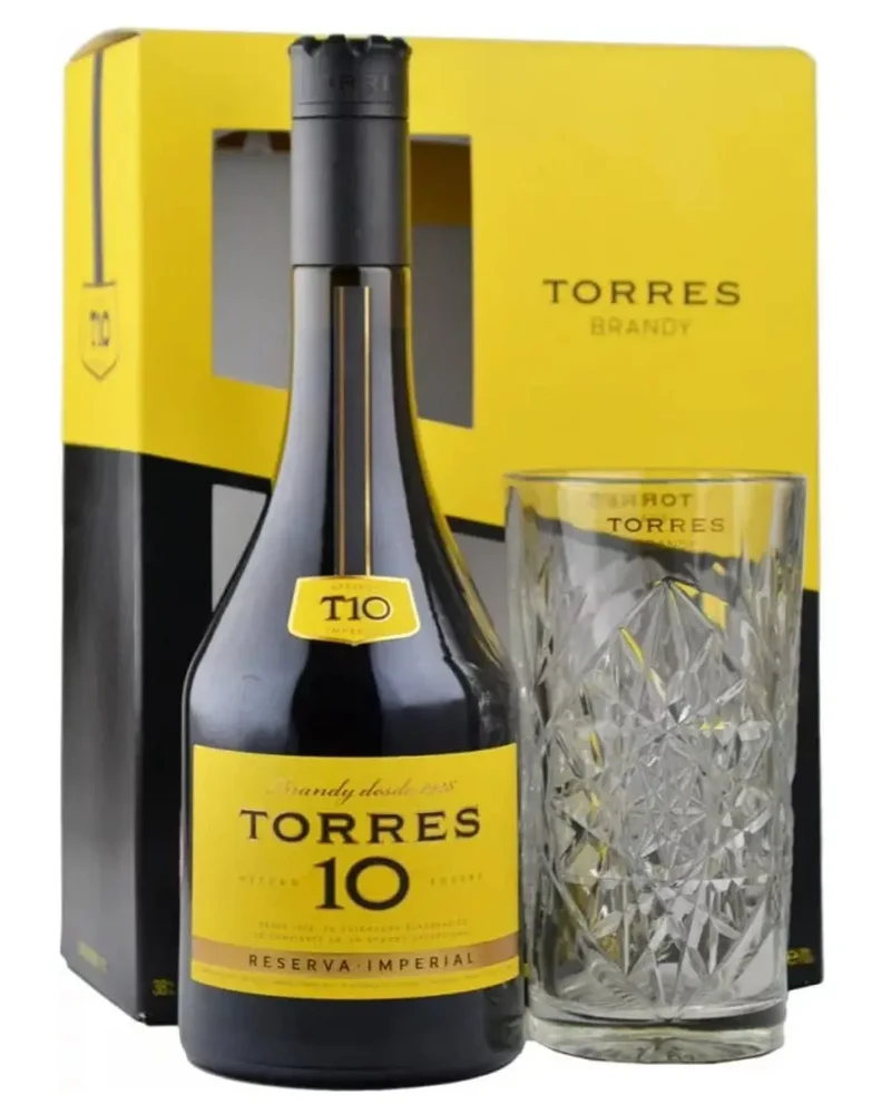 Torres 10 Reserva Imperial Brandy with Glass Gift Pack, 70 cl