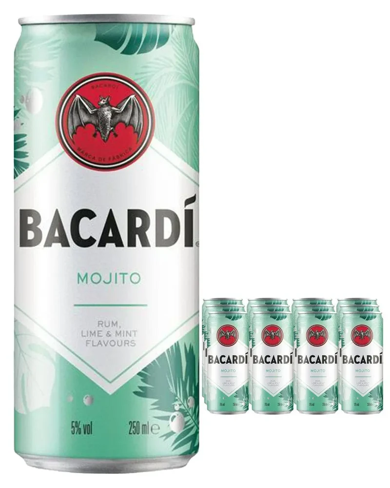 Bacardi Mojito Premixed Cocktail Can Multipack, 12 x 250 ml