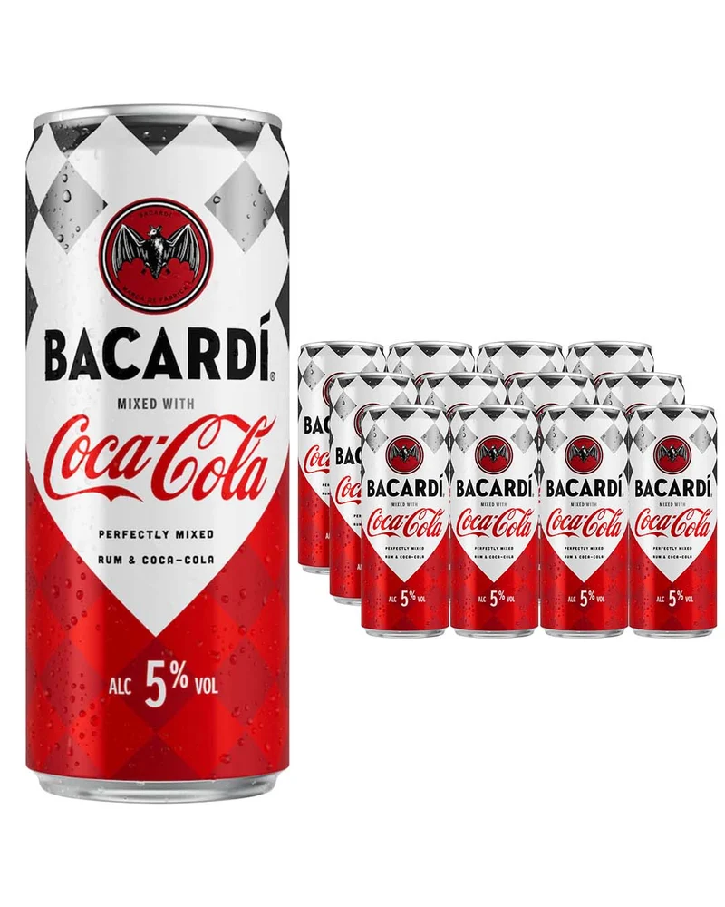 Bacardi Rum & Cola Premixed Cocktail Can Multipack, 12 x 250 ml