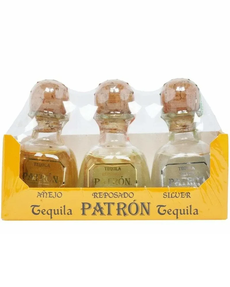 Patron Miniature Set Silver, Reposado, Anejo Tequila, 3 x 5 cl