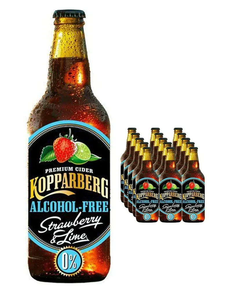 Kopparberg Alcohol Free Strawberry & Lime Premium Cider Multipack, 8 x 500 ml