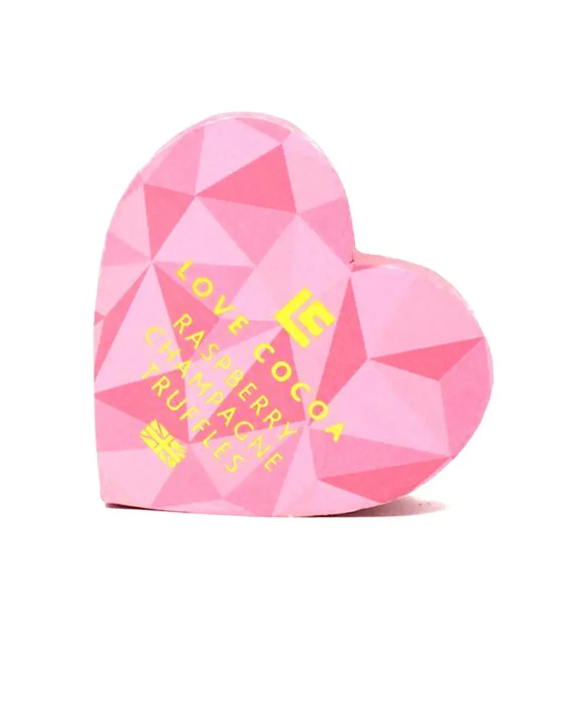 Love Cocoa Pink Heart Raspberry Champagne Truffle Box, 70 g