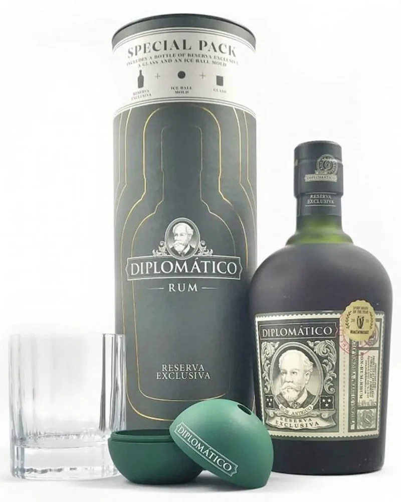 Diplomatico Reserva Exclusiva Rum Glass & Ice Mould Gift Set, 70 cl