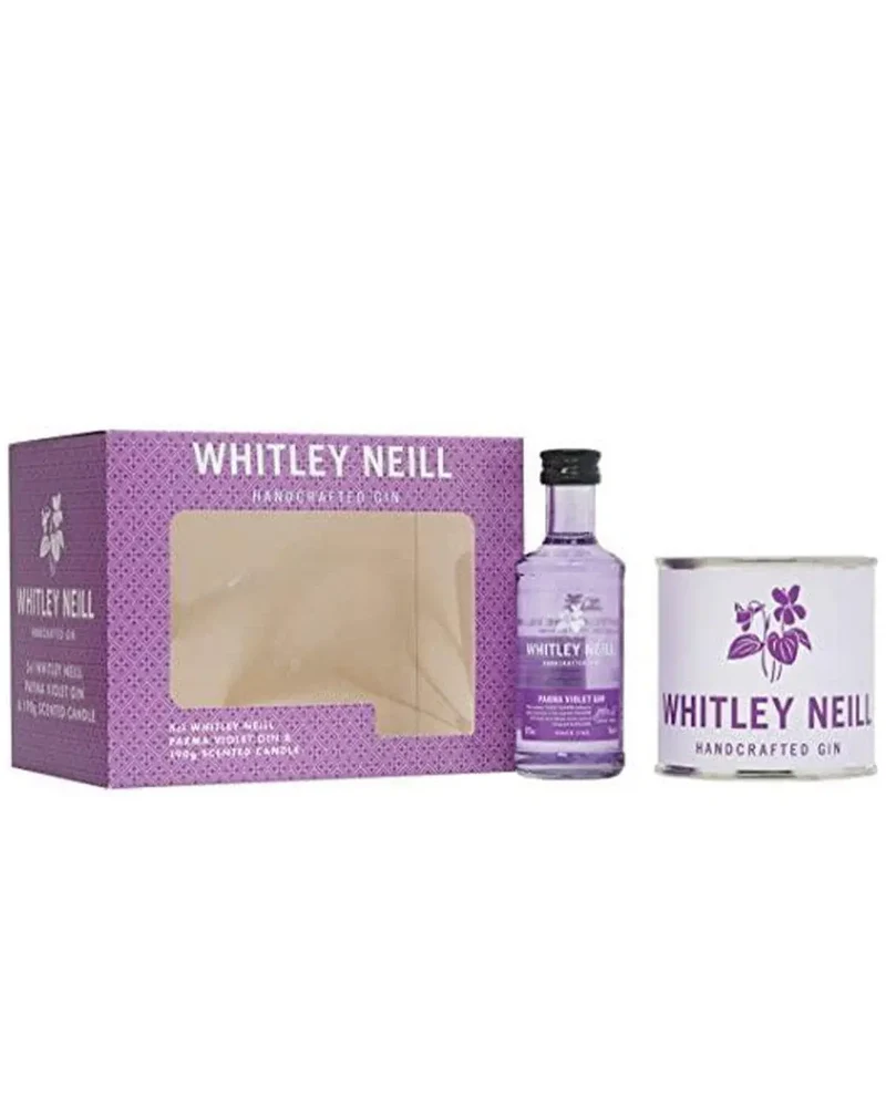 Whitley Neill Parma Violet and Candle Gift Set, 5 cl