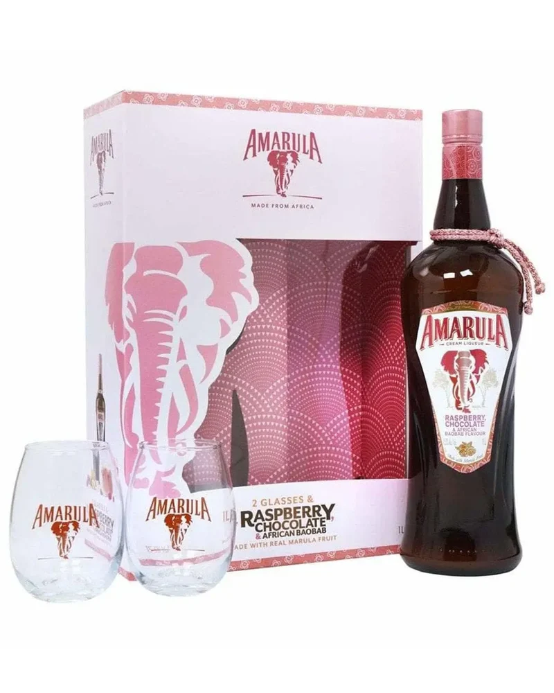 Amarula Raspberry & Chocolate Cream Liqueur Gift Pack, 1 L