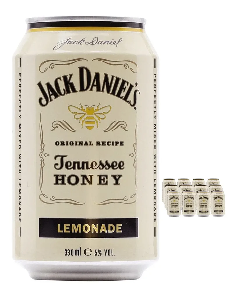 Jack Daniel's Honey Whisky & Lemonade Premixed Cans, 12 x 330 ml