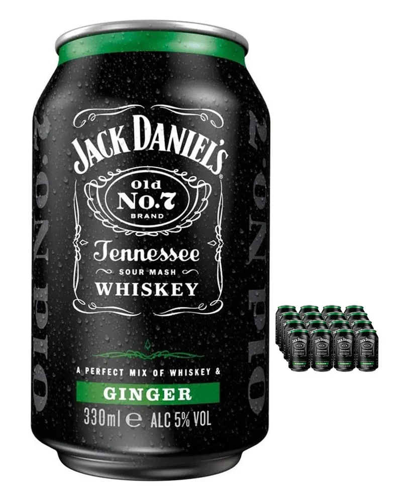 Jack Daniel's Whiskey & Ginger Premixed Can, 12 x 330 ml