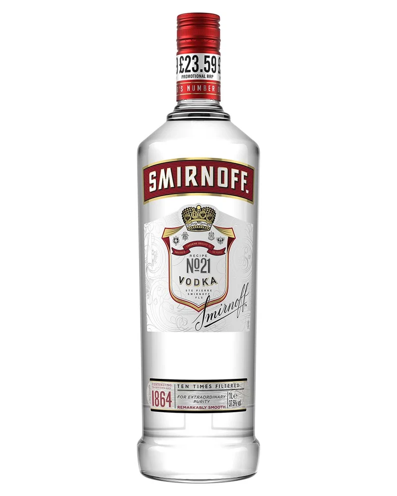 Smirnoff Red Label Vodka Price Marked, 1 L