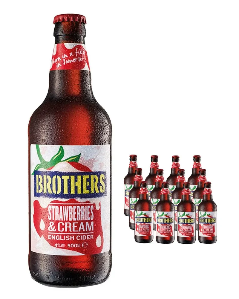 Brothers Strawberries & Cream Premium Cider Multipack, 12 x 500 ml