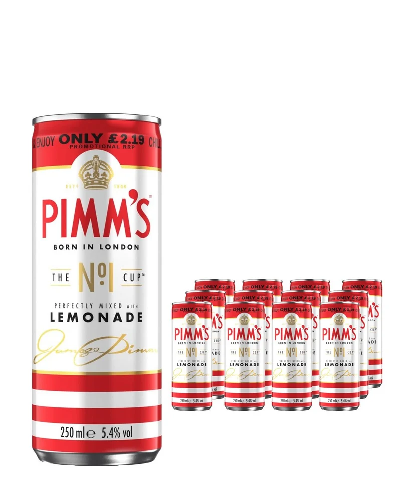 Pimm's & Lemonade Can Price Marked Multipack, 12 x 250 ml