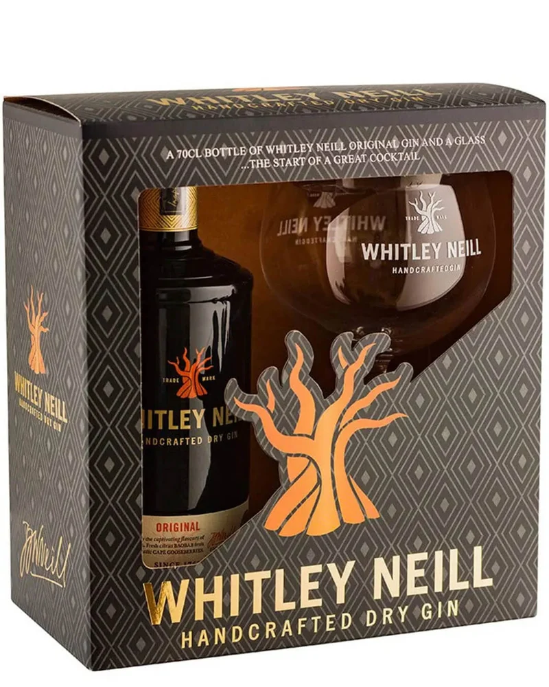 Whitley Neill Handcrafted Dry Gin & Glass Gift Set, 70 cl