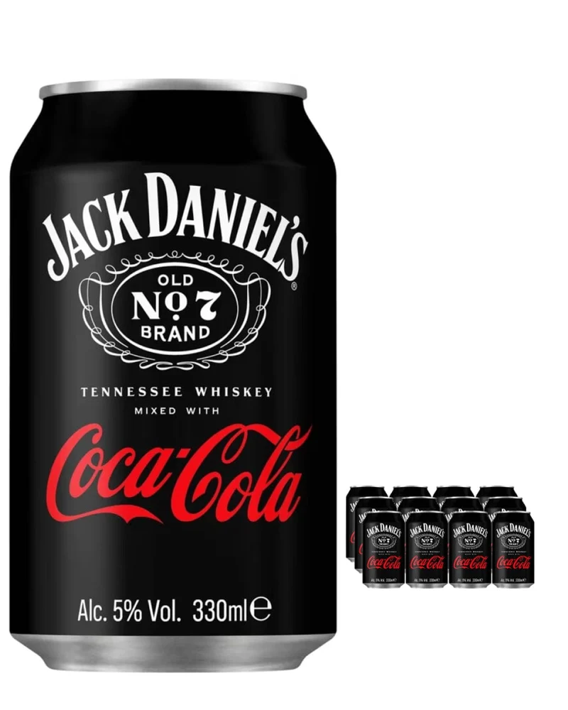 Jack Daniel's Old No. 7 Tennessee Whiskey & Coca Cola Premixed Can Multipack, 12 x 330 ml