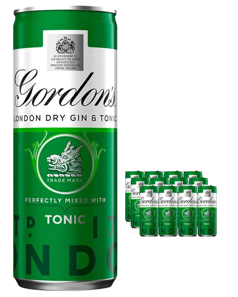 Gordon's London Dry Gin & Schweppes Tonic Premixed Can Multipack, 12 x 250 ml