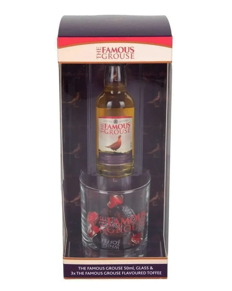 The Famous Grouse Whisky Miniature With Glass + Toffees Gift Set