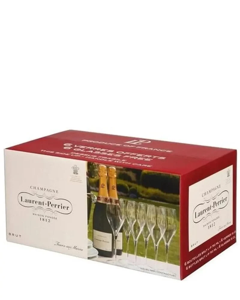 Laurent-Perrier Brut Champagne with 6 Flutes, 75 cl