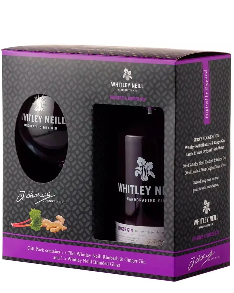 Whitley Neill Rhubarb Gin & Glass Gift Set, 70 cl
